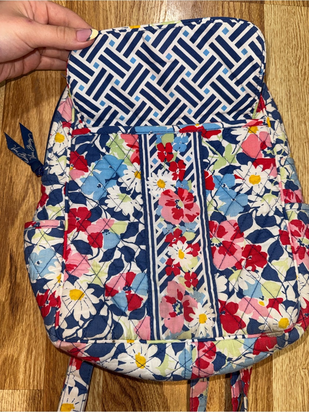 Vera Bradley Mini Backpack Summer Cottage Floral Quilted Bookbag - Picture 2 of 9